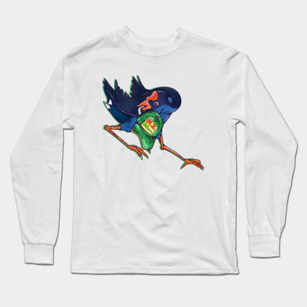 Funny Pukeko Aotearoa New Zealand Long Sleeve T-Shirt by mailboxdisco